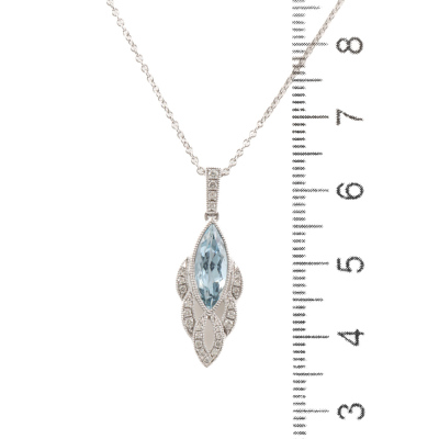 1.09ct Aquamarine and Diamond Pendant - 3