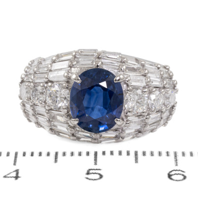 1.96ct Sapphire and 1.71ct Diamond Ring - 2