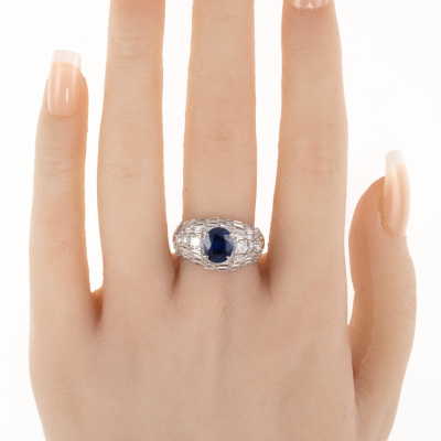 1.96ct Sapphire and 1.71ct Diamond Ring - 7