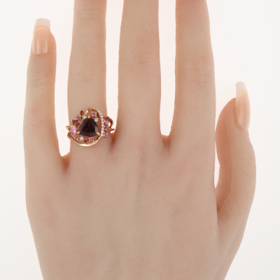 Garnet, Tourmaline and Diamond Ring - 5