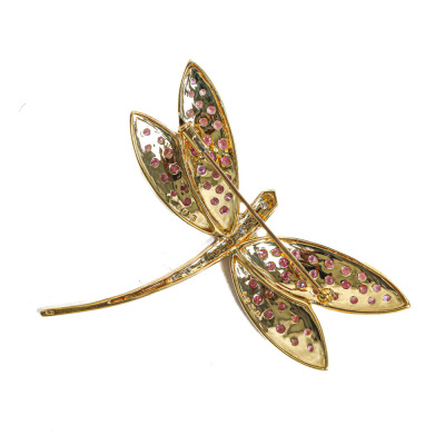 Sapphire & Diamond Dragonfly Brooch - 5