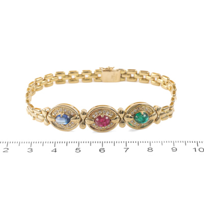 Ruby, Sapphire, Emerald and Diamond Bracelet - 2