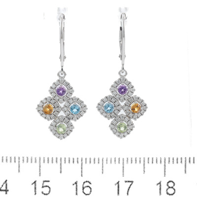 Amethyst, Topaz, Citrine and Peridot Earrings - 2