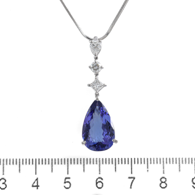 3.88ct Tanzanite and Diamond Pendant - 2