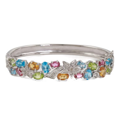 12.00ct Mixed Gemstone & Diamond Bangle