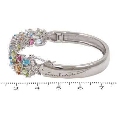 12.00ct Mixed Gemstone & Diamond Bangle - 3