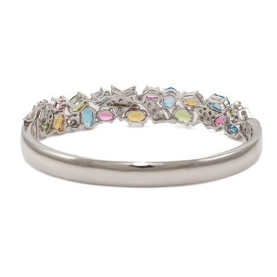 12.00ct Mixed Gemstone & Diamond Bangle - 5