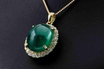 14.00ct Emerald & 1.19ct Diamond Pendant - 6