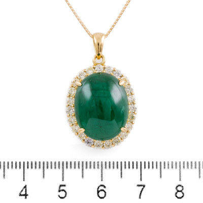 14.00ct Emerald & 1.19ct Diamond Pendant - 7