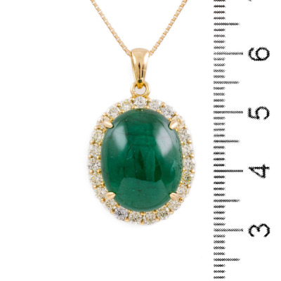 14.00ct Emerald & 1.19ct Diamond Pendant - 8