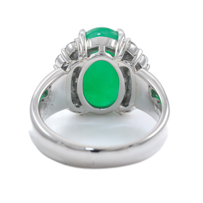 6.20ct Jade and Diamond Ring - 5