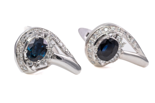 3.18ct Sapphire & Diamond Cufflinks