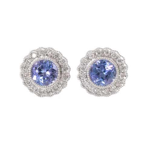 1.00ct Tanzanite and Diamond Earrings