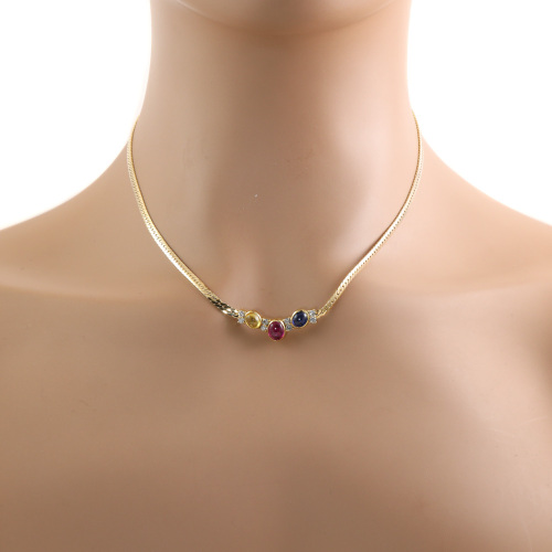 Sapphire, Ruby & Diamond Necklace