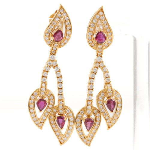 1.98ct Ruby & 1.78ct Diamond Earrings