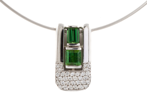 2.50ct Tourmaline and Diamond Pendant