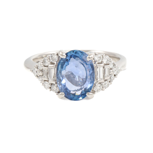 3.12ct Sapphire and Diamond Ring