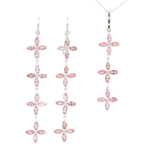 5.73ct Tourmaline Earring & Pendant Set