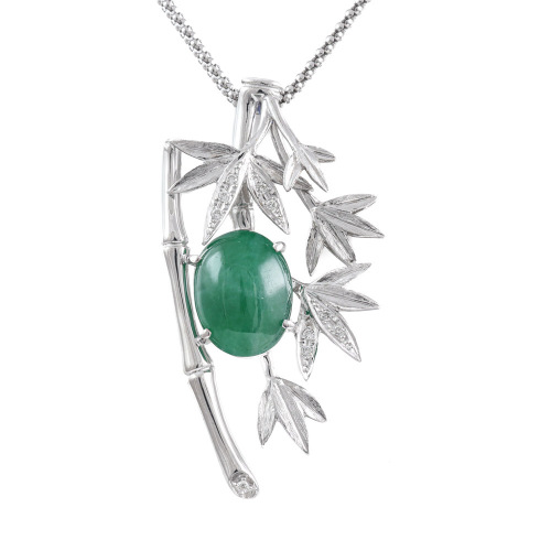 7.36ct Jade and Diamond Pendant