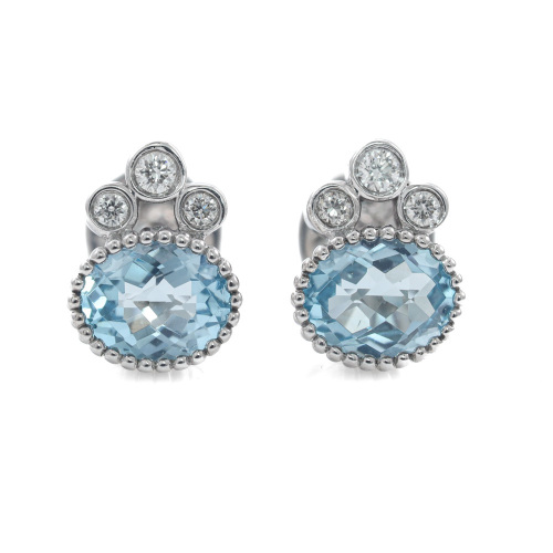 0.96ct Topaz and Diamond Earrings