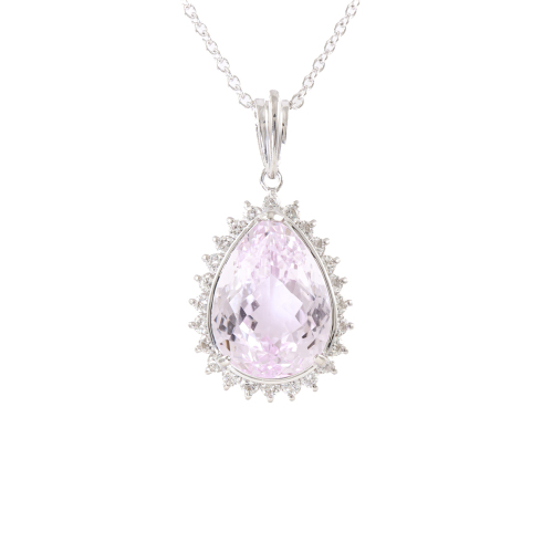 7.59ct Kunzite Diamond Pendant