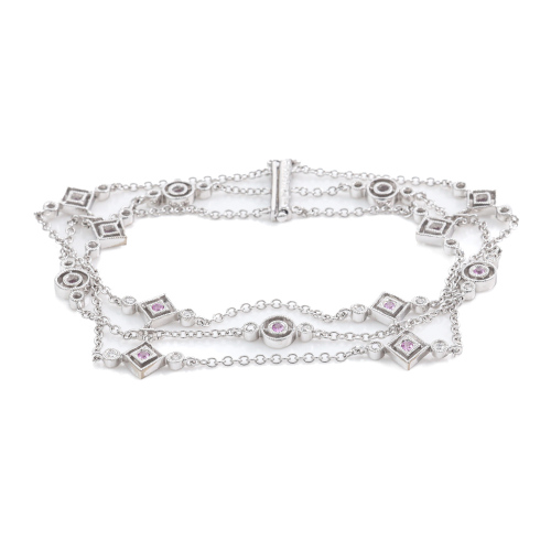 0.38ct Pink Sapphire and Diamond Bracelet