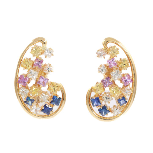 4.23ct Multi-Colour Sapphire Earrings