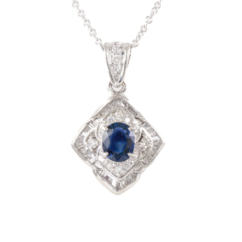 1.04ct Sapphire and Diamond Pendant