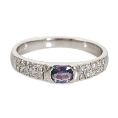 0.27ct Alexandrite and Diamond Ring - 7