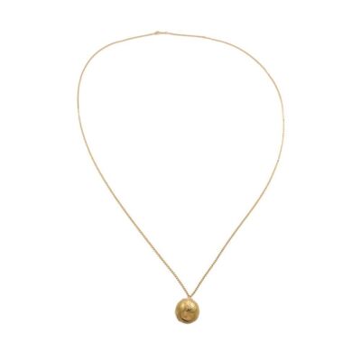 Globe 18ct Gold Pendant with 90cm Chain 28.1g