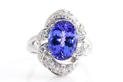 3.77ct Tanzanite and Diamond Ring